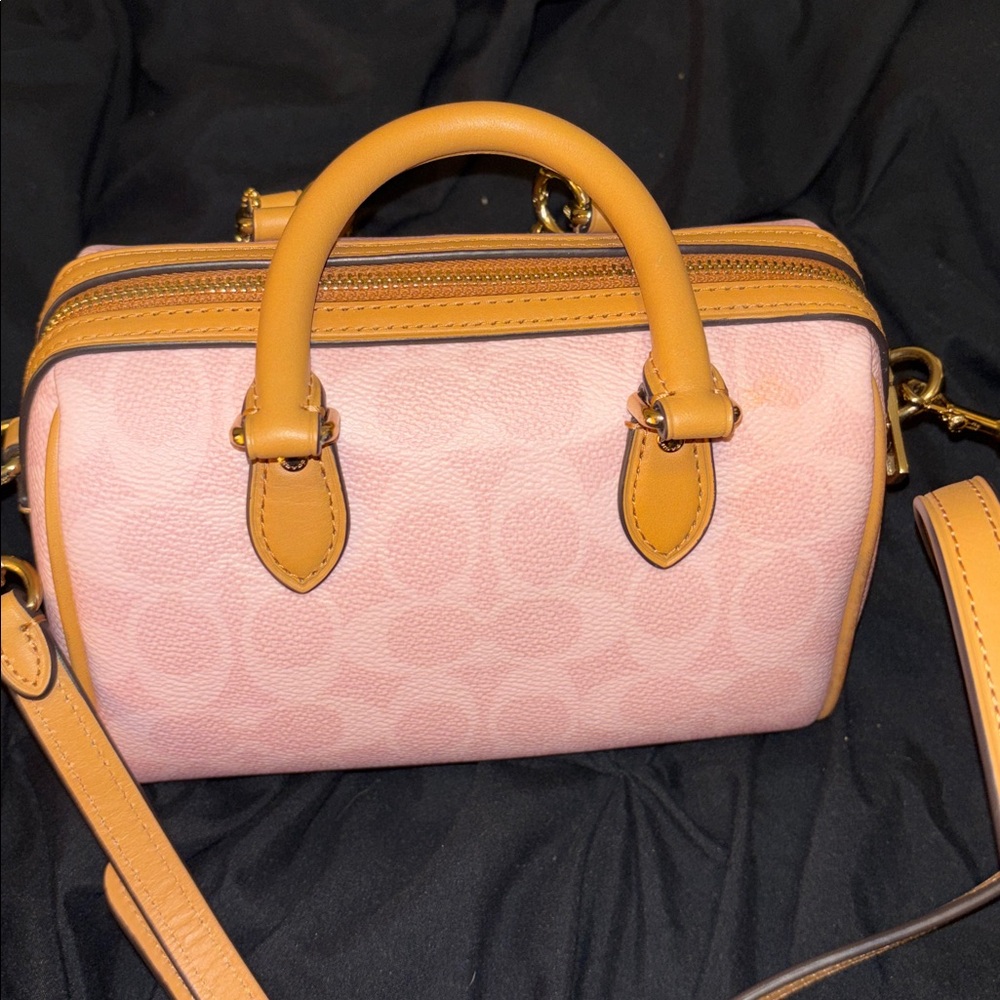 Coach Pink and Tan Satchel Bag - Picture 11 of 12